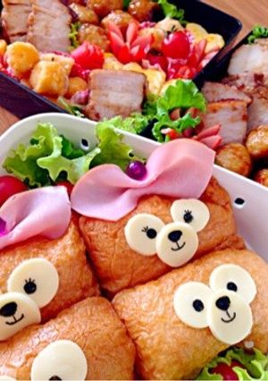 キャラ弁☆ダッフィーとシェリーメイお稲荷-レシピのメイン写真