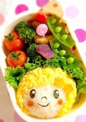 キャラ弁✳︎卵そぼろヘアーの女の子❤︎-レシピのメイン写真