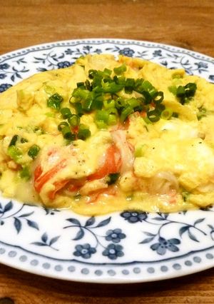 5分で完成!かにかまチーズのフワトロ卵-レシピのメイン写真