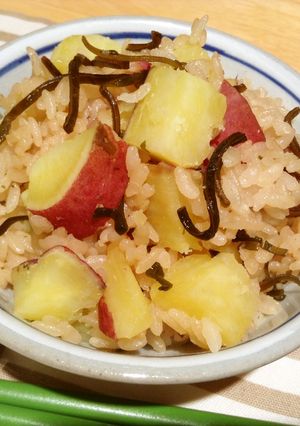 塩コンブでうま味☆さつまいもご飯-レシピのメイン写真