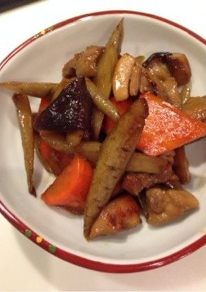 とり肉とごぼうの炒め煮-レシピのメイン写真