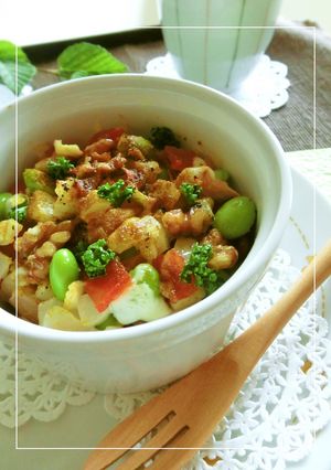 ツナと野菜と胡桃*カレーココットカマン-レシピのメイン写真