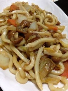 簡単!なめこ焼きうどん-レシピのメイン写真