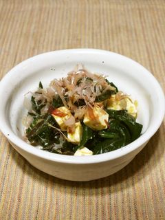 ツルムラサキと海苔の佃煮で和え物-レシピのメイン写真