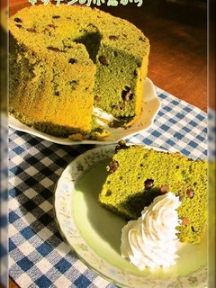フワフワ~ンの抹茶のシフォンケーキ♪-レシピのメイン写真