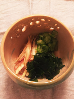 美味しい♪簡単キュウリ茗荷わかめの酢のも-レシピのメイン写真