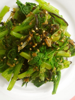 わさび菜のおかか塩昆布和え-レシピのメイン写真