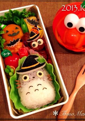 キャラ弁♥ハロウィン*トトロ-レシピのメイン写真