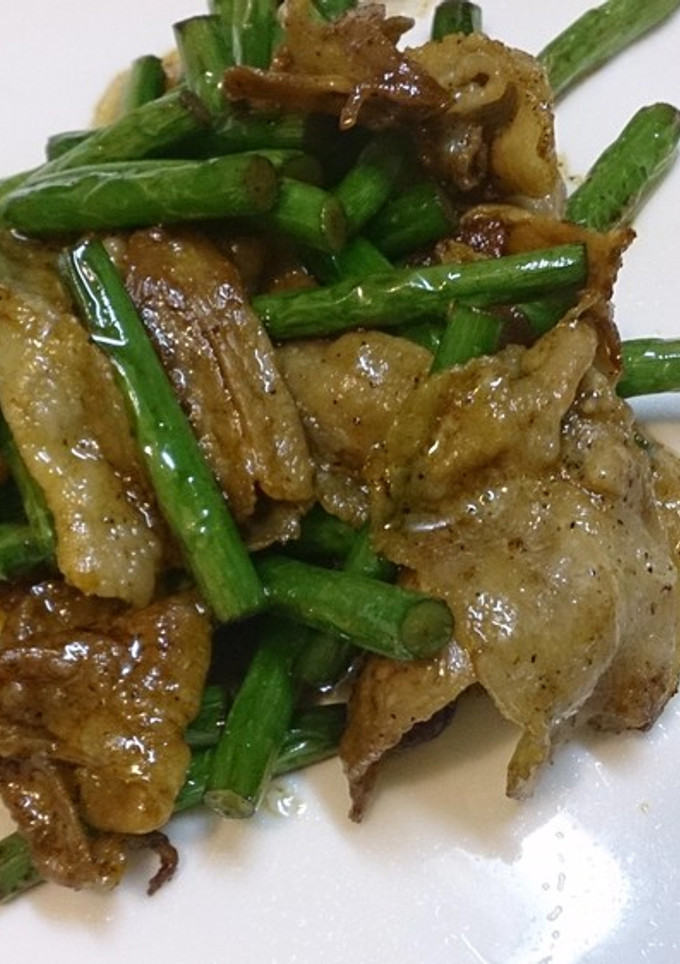 にんにくの芽と豚肉の炒め物-レシピのメイン写真