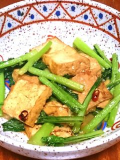 青菜と厚揚げの味噌炒め-レシピのメイン写真