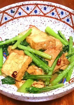 青菜と厚揚げの味噌炒め-レシピのメイン写真