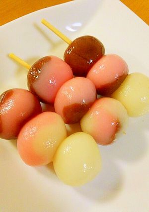 簡単♬かわいい♡*。マーブル三色団子。*-レシピのメイン写真