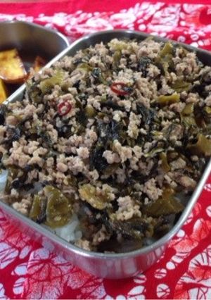 簡単。高菜そぼろ丼-レシピのメイン写真