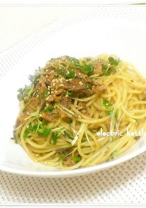 さんまの蒲焼缶とかいわれ大根のパスタ-レシピのメイン写真