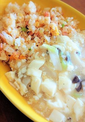 お豆腐あんかけを乗せた炒飯♡-レシピのメイン写真