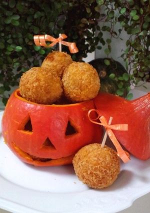 ハロウィン♪生ハム入り♪かぼちゃコロッケ-レシピのメイン写真