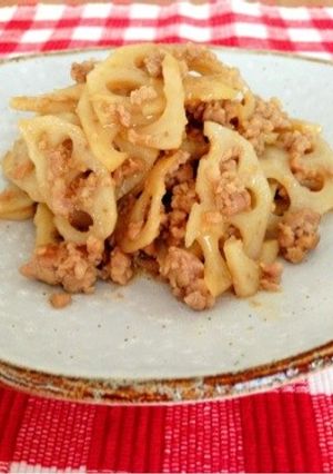 簡単‼旨っ♡ひき肉れんこん炒め-レシピのメイン写真