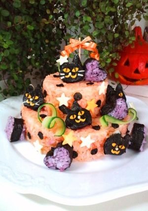 楽しいハロウィン♪２段デコケーキ寿司-レシピのメイン写真