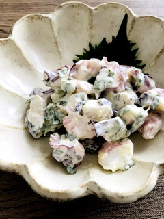 ゆでだこと大葉のわさびマヨあえ-レシピのメイン写真