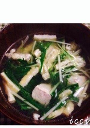 ほっこり♡鶏肉と水菜の和風スープ-レシピのメイン写真