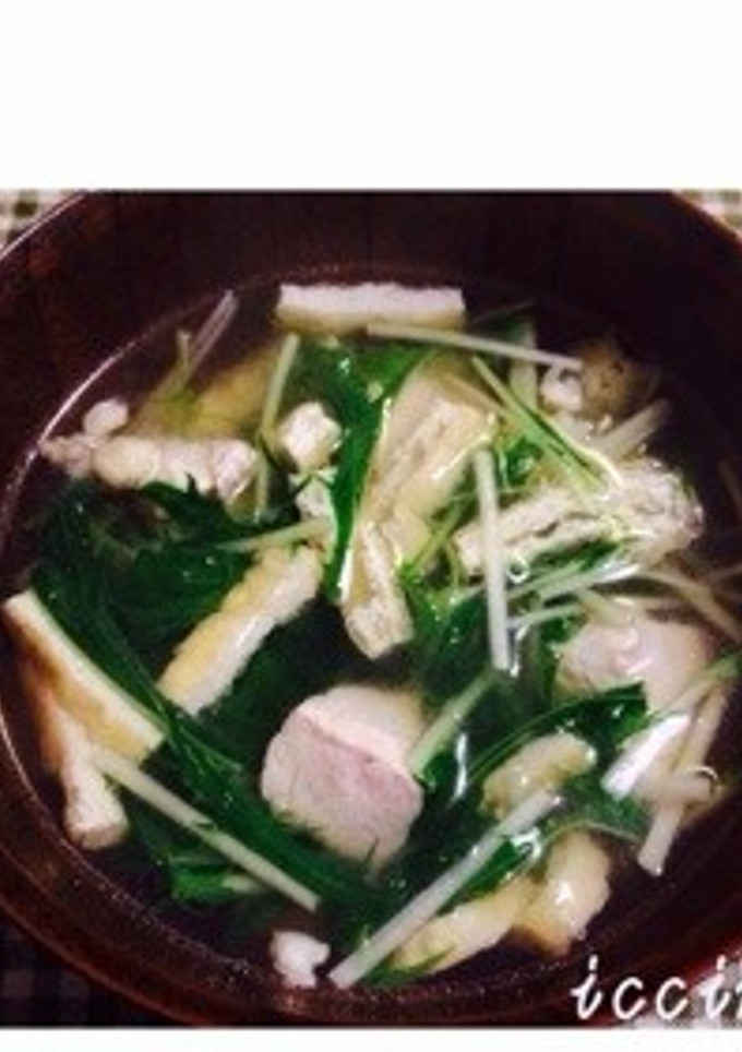 ほっこり♡鶏肉と水菜の和風スープ-レシピのメイン写真
