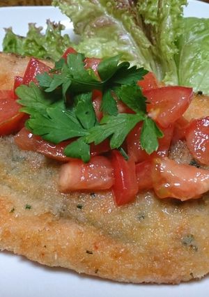 鮭のチーズパン粉焼き☆トマトソース-レシピのメイン写真