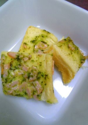 朝食・おやつに！青のりハムマヨトースト-レシピのメイン写真