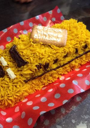 電車好きくんへ＊ドクターイエローケーキ＊-レシピのメイン写真