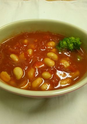超簡単☆レンジだけでも♪トマトと大豆煮-レシピのメイン写真