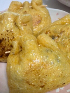 簡単すぎる!豆腐とひじきの巾着焼き-レシピのメイン写真