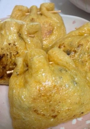 簡単すぎる！豆腐とひじきの巾着焼き-レシピのメイン写真