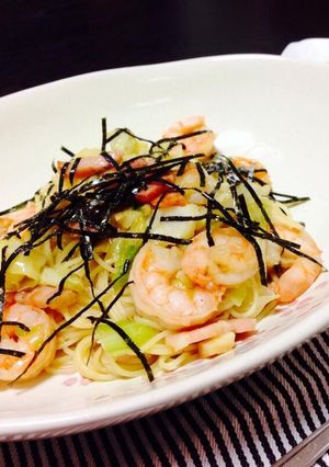 【白だし】海老とアンチョビの和風パスタ-レシピのメイン写真