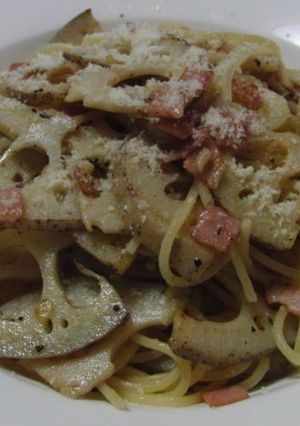 食感が楽しいレンコン・パスタ-レシピのメイン写真