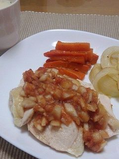 蒸し鶏のサルサソースがけ-レシピのメイン写真