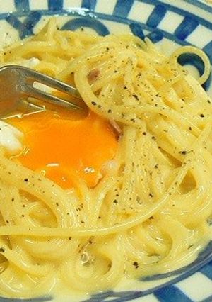 ミルクたっぷりのカルボナーラ★温玉プラス-レシピのメイン写真
