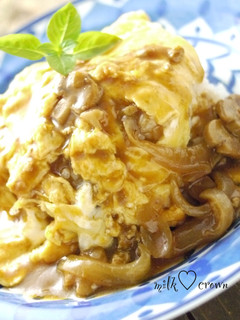 煮込みハンバーグのソースでお1人様ランチ-レシピのメイン写真