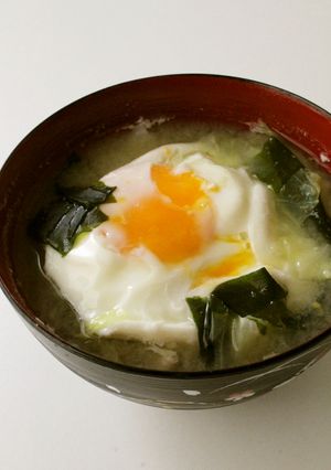 １人分レシピ！卵とキャベツのみそ汁-レシピのメイン写真