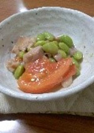 サッパリ♪鶏肉・枝豆・トマトの塩炒め-レシピのメイン写真