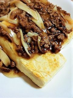 豆腐ステーキの挽肉あんかけ♡-レシピのメイン写真