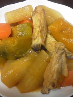 南瓜&大根&鷄手羽中の炒め煮(^.^)-レシピのメイン写真