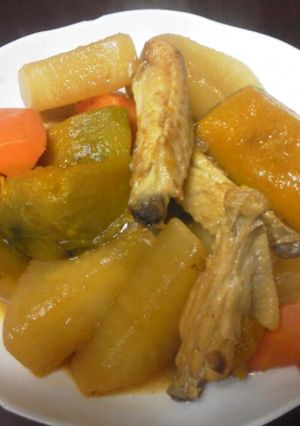 南瓜&大根&鷄手羽中の炒め煮(^.^)-レシピのメイン写真