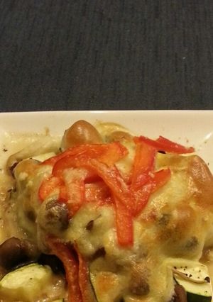 ズッキーニとお肉の熱々チーズ焼き-レシピのメイン写真