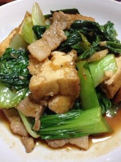 青梗菜と厚揚げのオイスター炒め-レシピのメイン写真