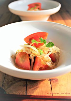 麺つゆ+ナンプラーで♪もやしとトマト炒め-レシピのメイン写真