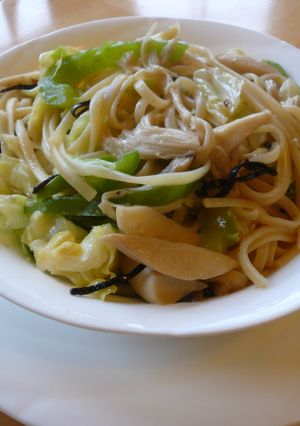 塩昆布とキャベツの柚子こしょうパスタ-レシピのメイン写真