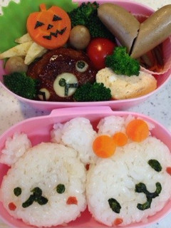 ハロウィン♪くまさんのハンバーグ弁当-レシピのメイン写真