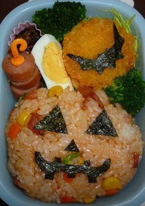 簡単☆チキンライスでハロウィン弁当♪-レシピのメイン写真