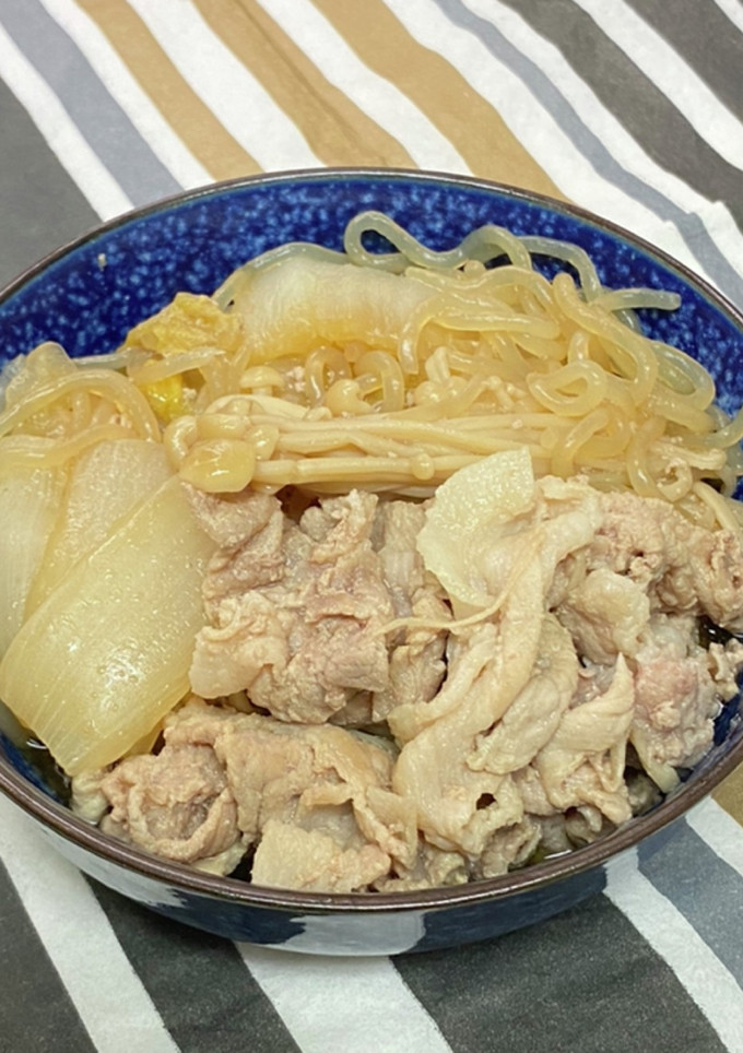 簡単★えのき玉ねぎ白菜の豚肉すき焼き風煮-レシピのメイン写真
