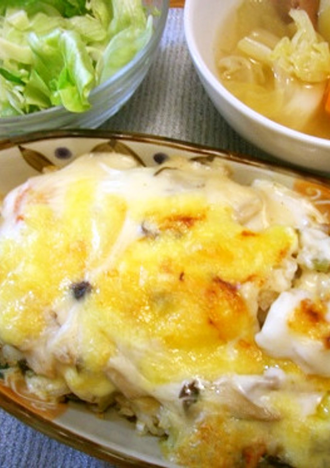 野沢菜と味噌の和風ドリア-レシピのメイン写真