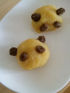 りんごとさつまいも☆パンダきんとん-レシピのメイン写真